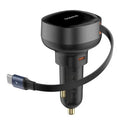Baseus Enjoyment Pro Car Charger with Retractable Type-C Cable 60W Black