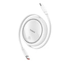 Baseus Free2Draw Mini Retractable Charging Cable Type-C to Type-C 100W 1M Moon White