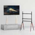 Four-Legged Stylish Easel Studio TV Floor Stand Metal/Wood 40KG