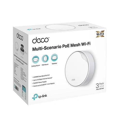 TP-Link Deco X50-PoE Archer AX55 Pro AX3000 Multi-Gigabit Wi-Fi 6 Router 3-Pack