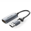 Vention HDMI-A to USB-C/USB-A Video Capture Card 0.1M Gray
